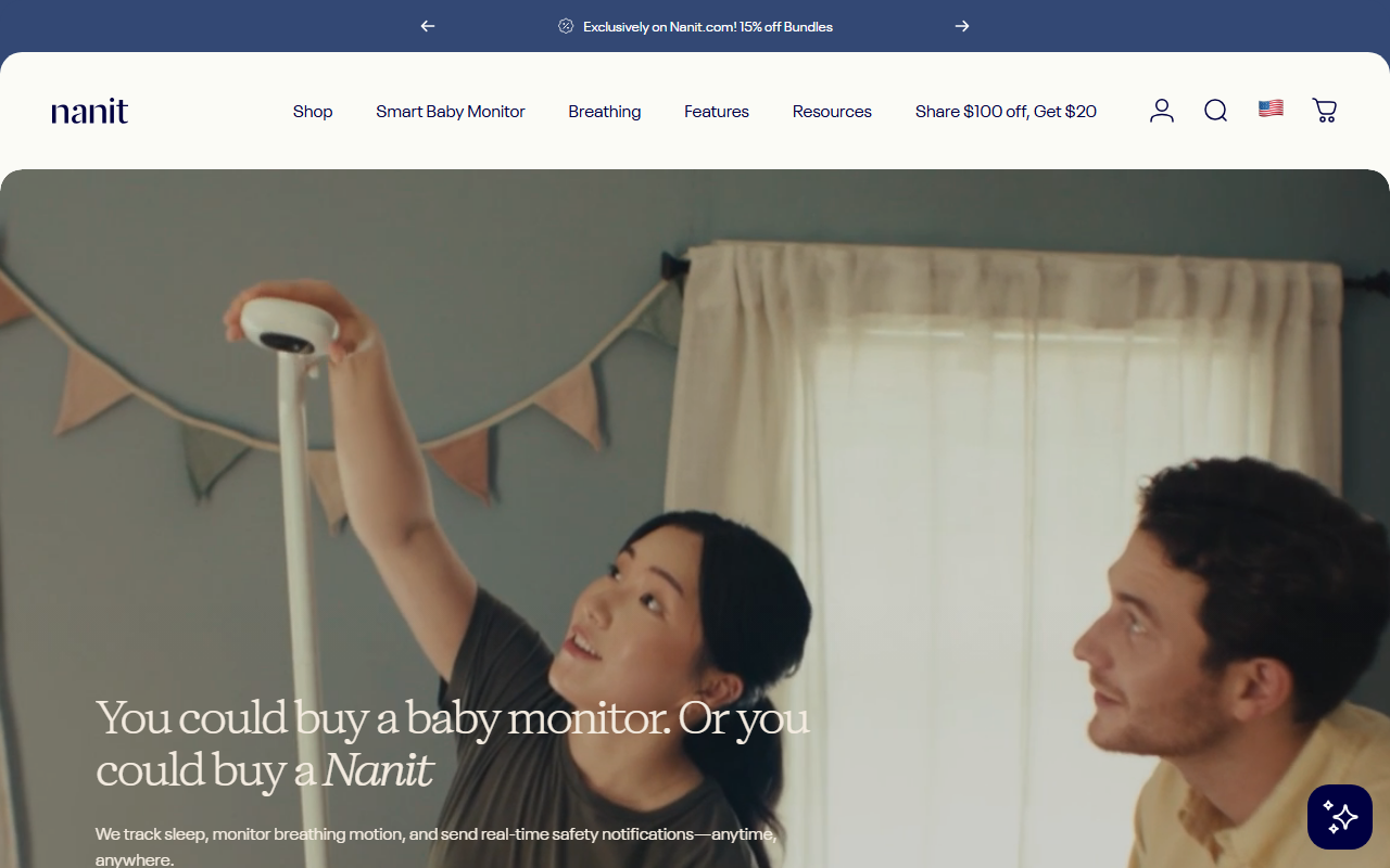 Nanit sponsor landing page advertised on Pablo Torre Finds Out