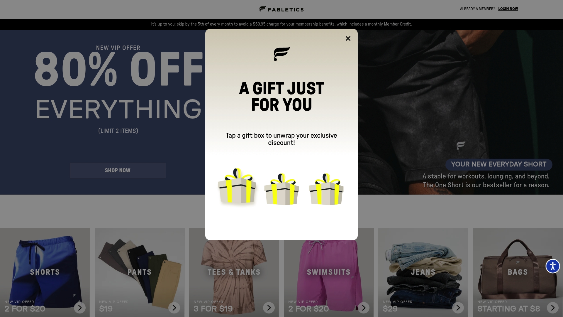 Fabletics sponsor landing page advertised on Dungeons and Daddies