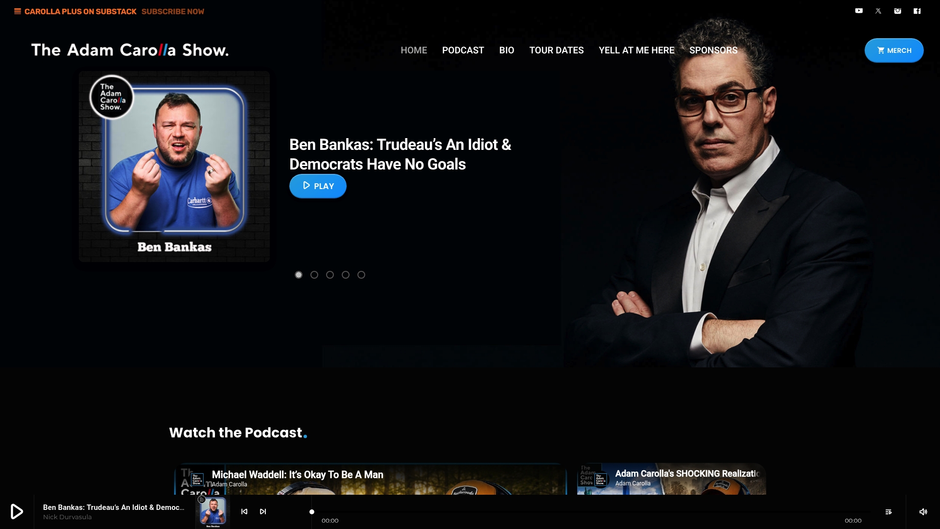 ManGrate sponsor landing page advertised on Adam Carolla Show