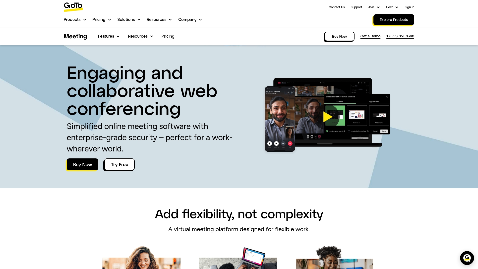 GoToMeeting sponsor landing page advertised on Adam Carolla Show
