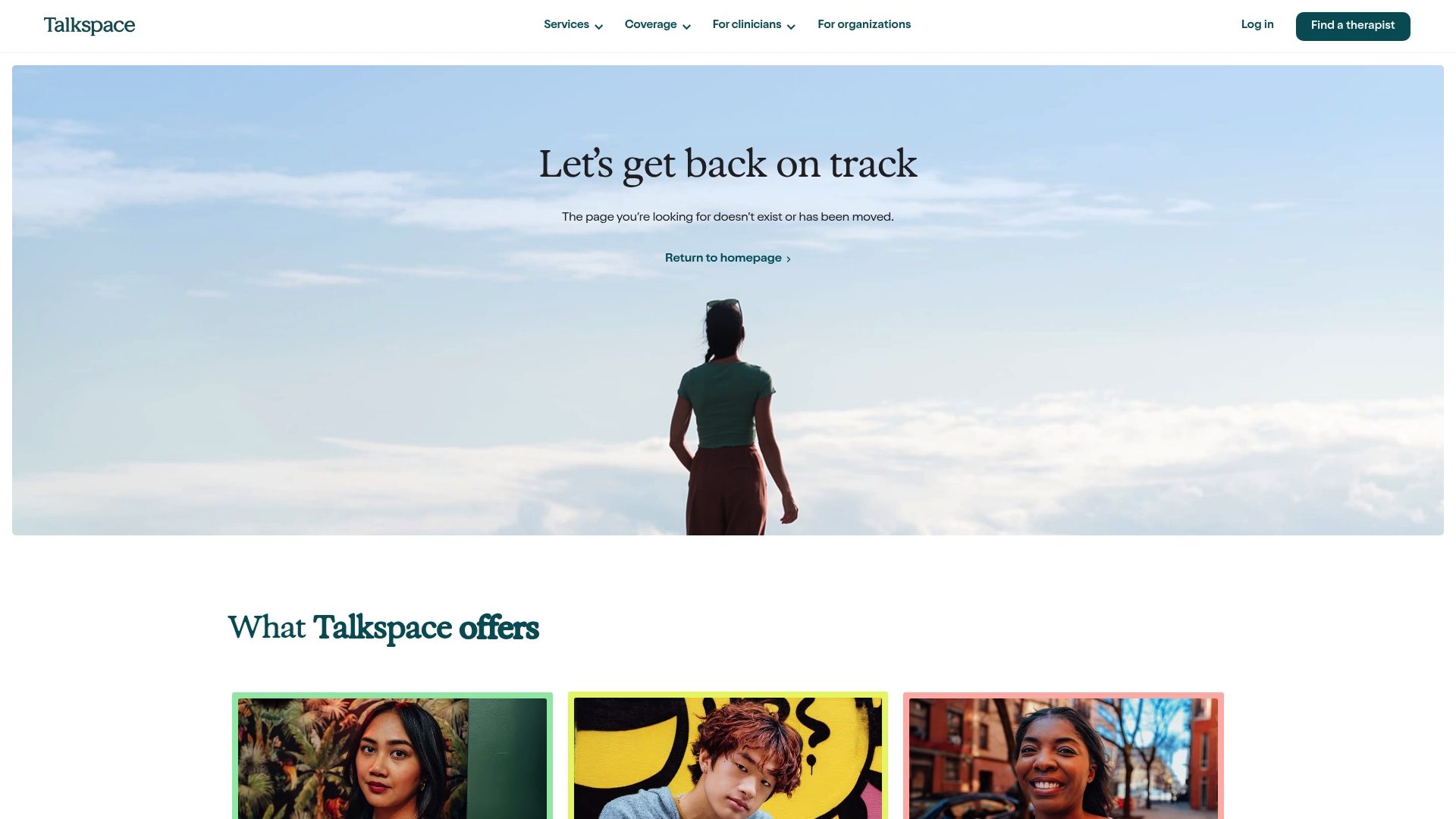 Talkspace sponsor landing page advertised on KILL TONY
