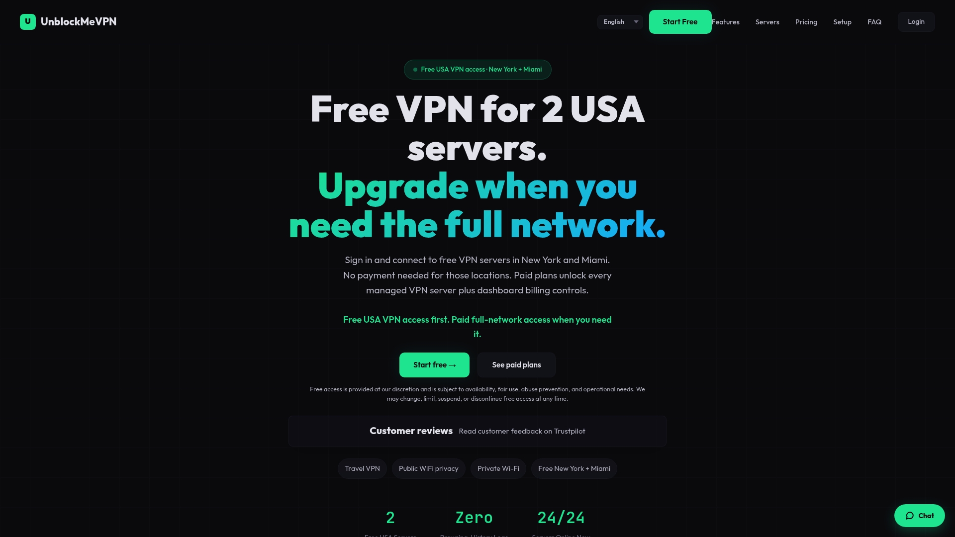 Unblock Me VPN sponsor landing page advertised on No Agenda
