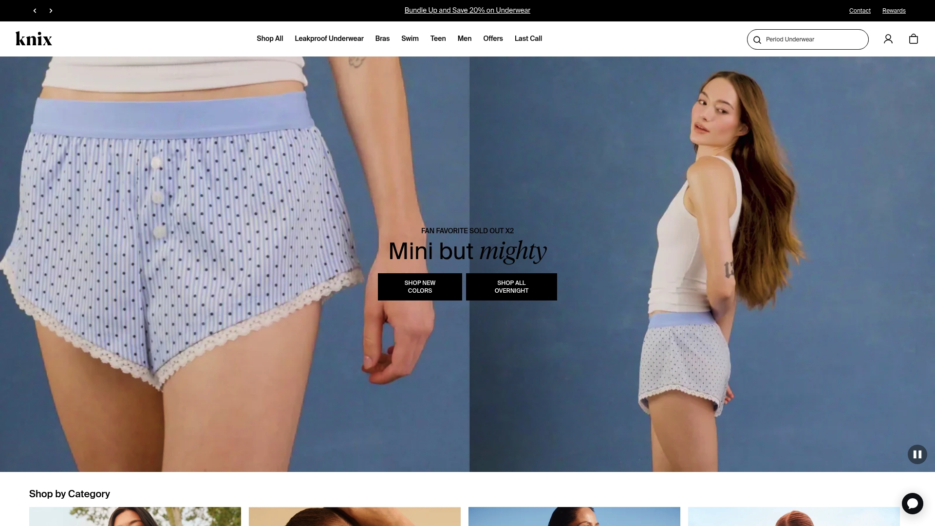 Knix sponsor landing page advertised on Absolutely Not