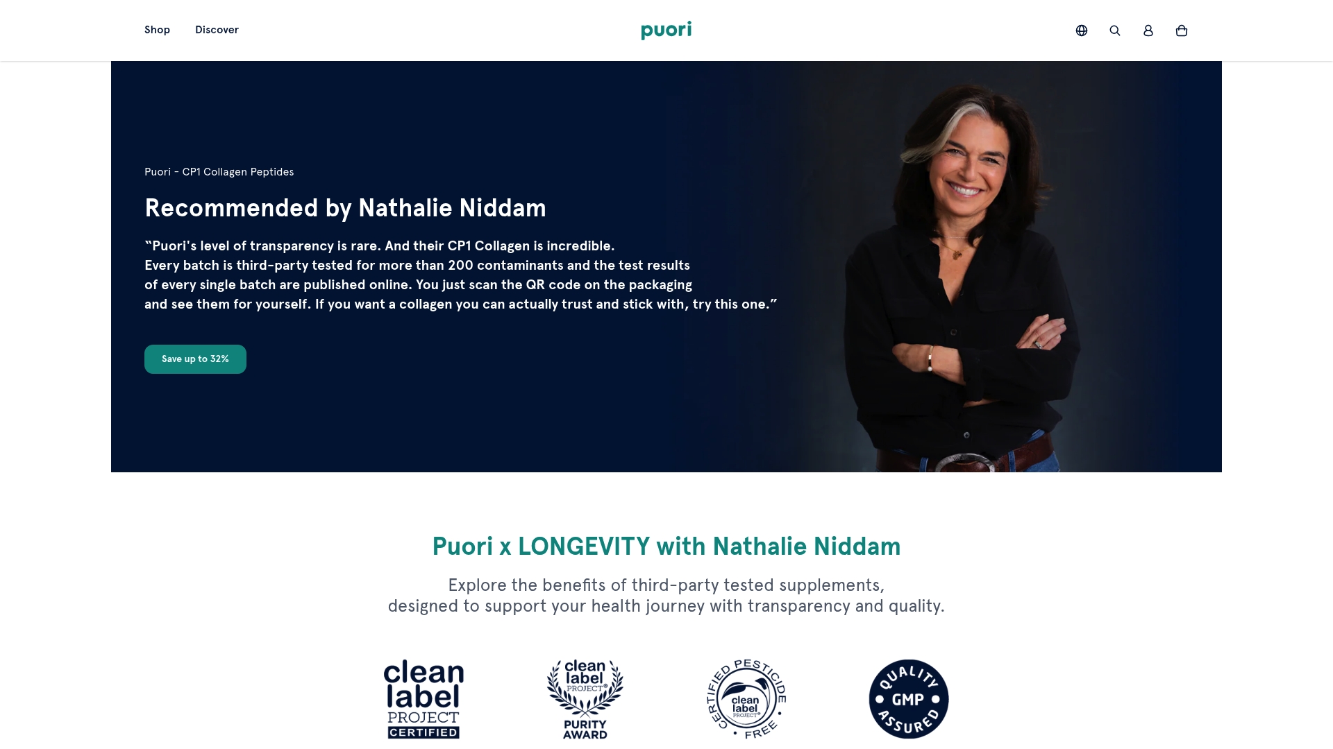 Puori sponsor landing page advertised on Biohacking Superhuman Performance
