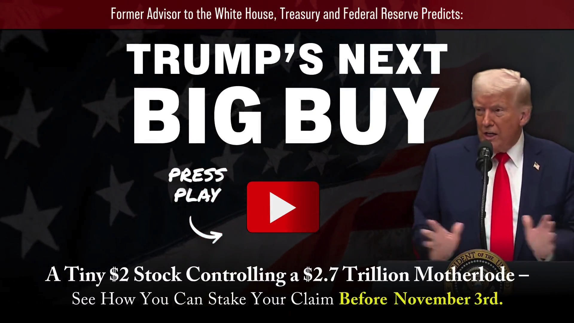 Rickards Strategic Intelligence sponsor landing page advertised on Bannon`s War Room, screenshot 1 of 2