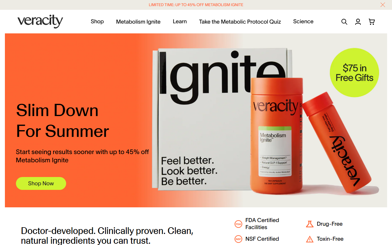 Veracity sponsor landing page advertised on Legal AF by MeidasTouch