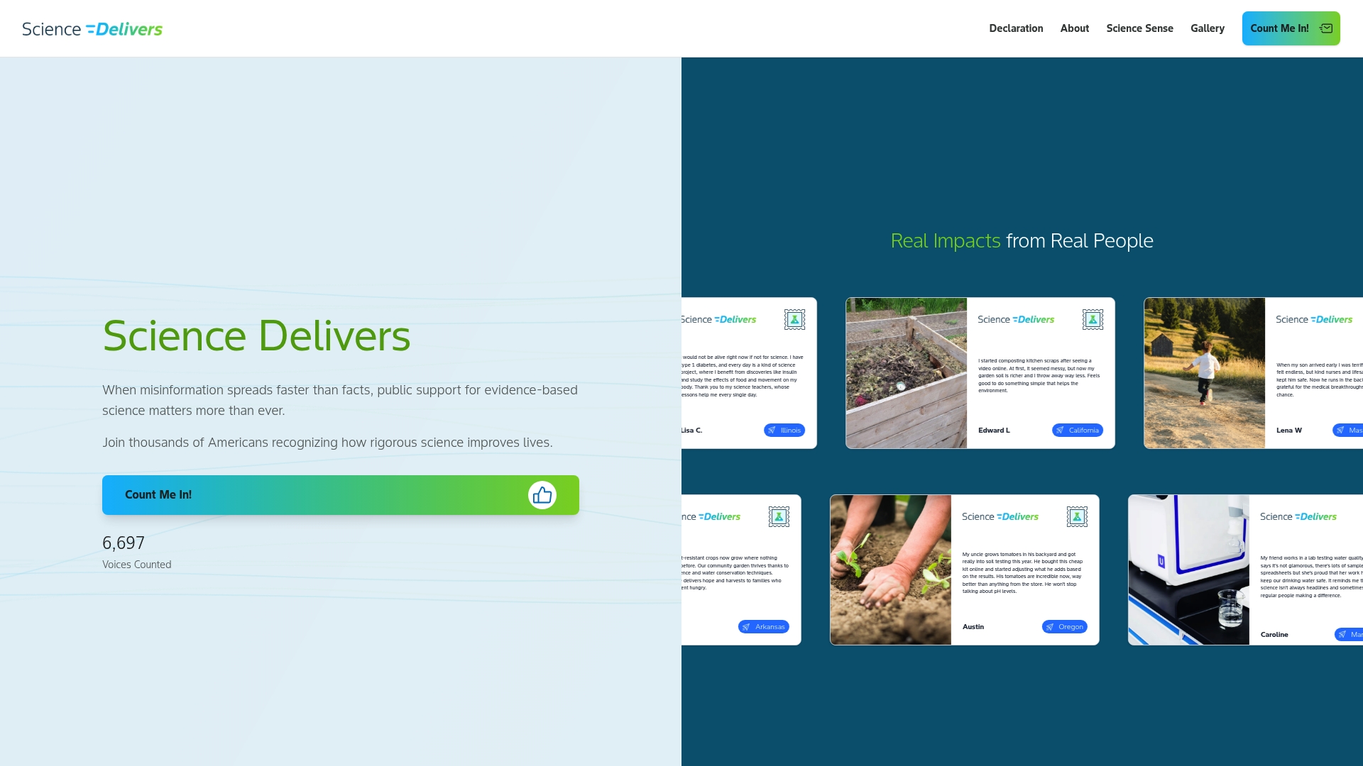 Bayer sponsor landing page advertised on Science Friday