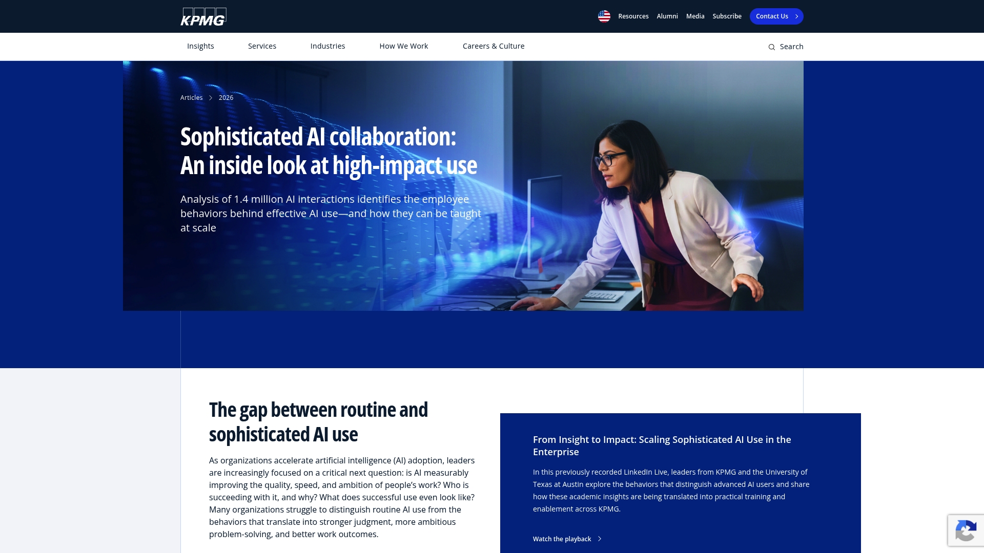 KPMG sponsor landing page advertised on The AI Breakdown: Daily Artificial Intelligence News and Discussions