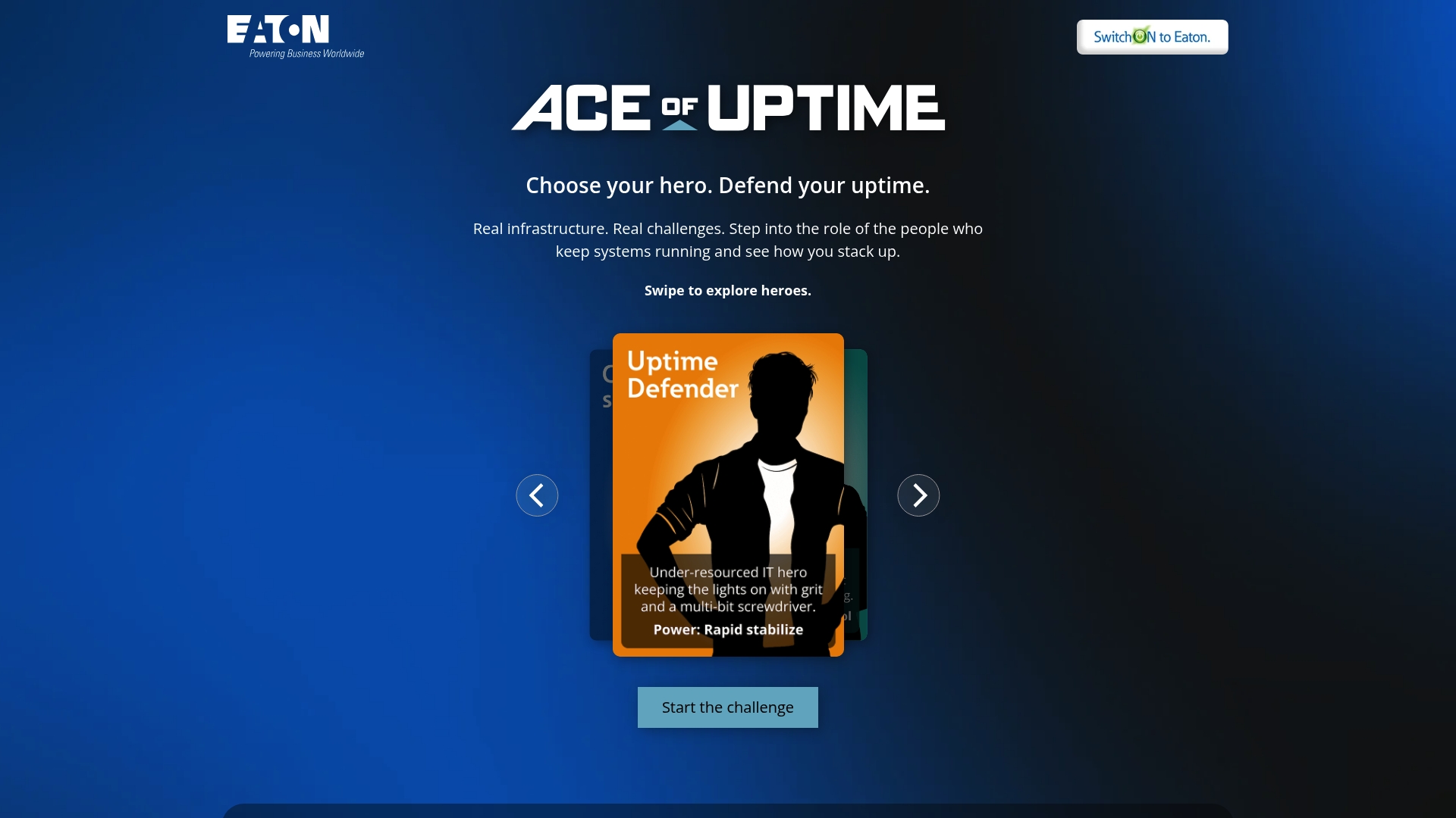 Eaton sponsor landing page advertised on Techmeme Ride Home