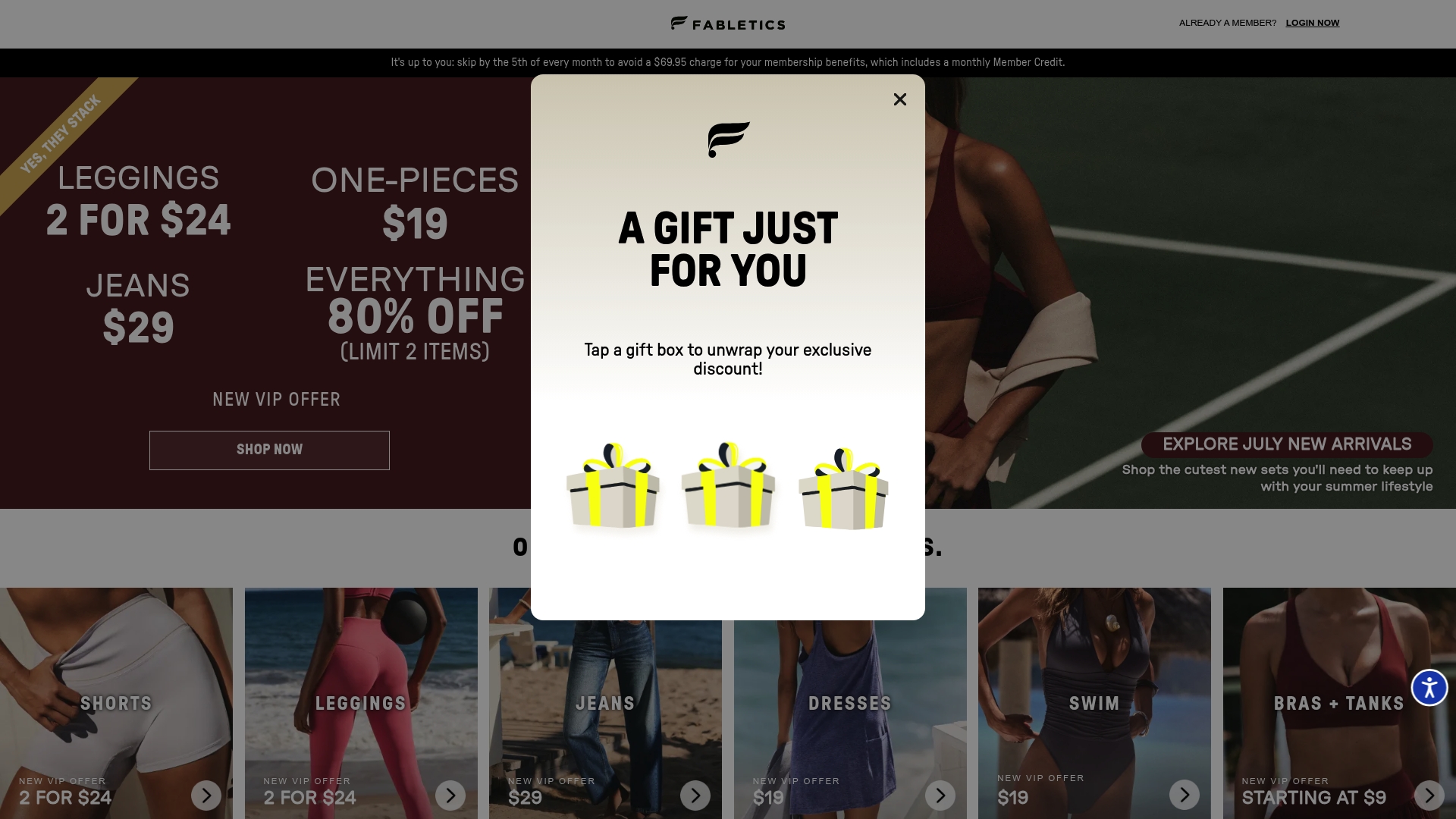 Fabletics sponsor landing page advertised on The Telepathy Tapes