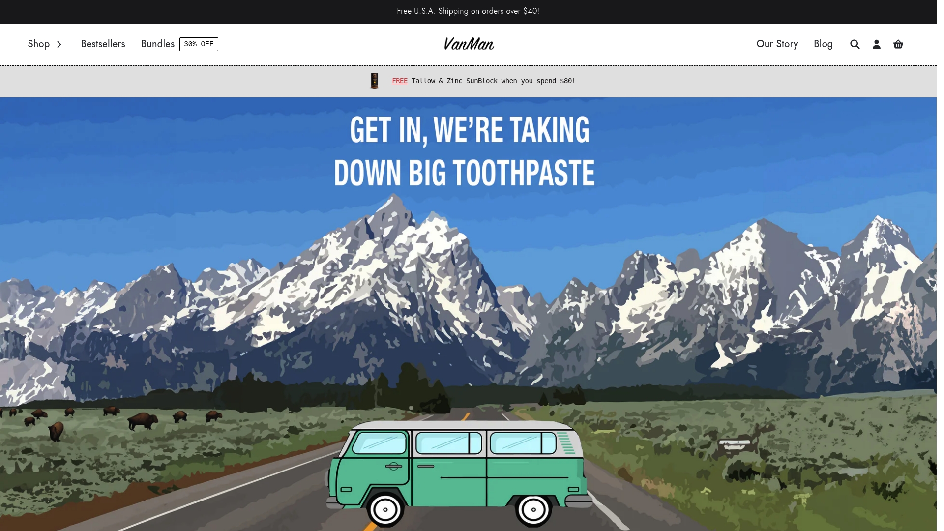 Van Man sponsor landing page advertised on The Michael Knowles Show