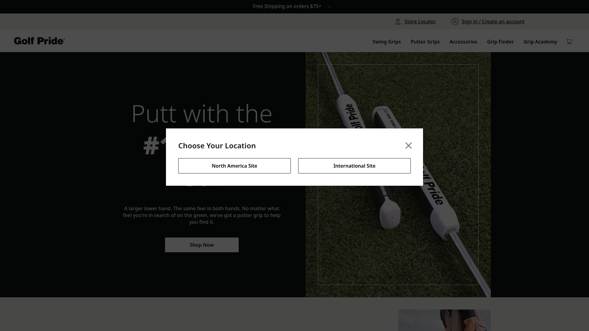 Golf Pride sponsor landing page advertised on No Laying Up - Golf Podcast