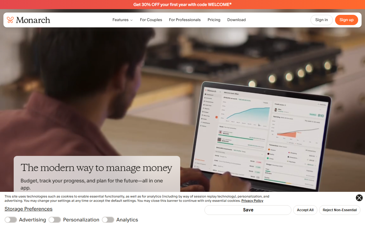 Monarch sponsor landing page advertised on Baseball Today