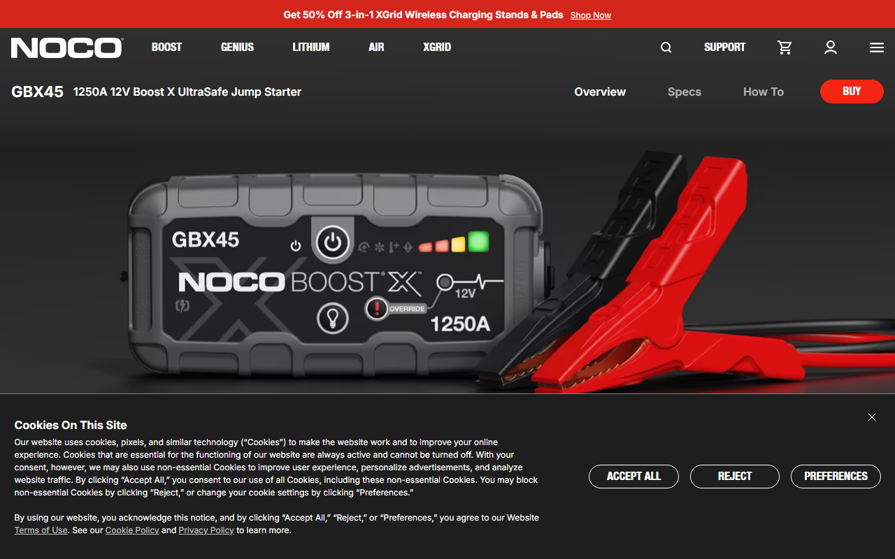 NOCO sponsor landing page advertised on The Dale Jr. Download