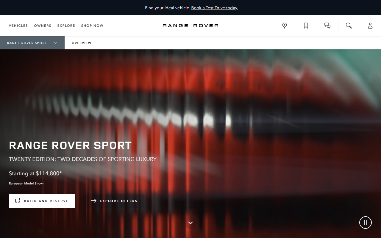 Range Rover Sport sponsor landing page advertised on Freakonomics Radio