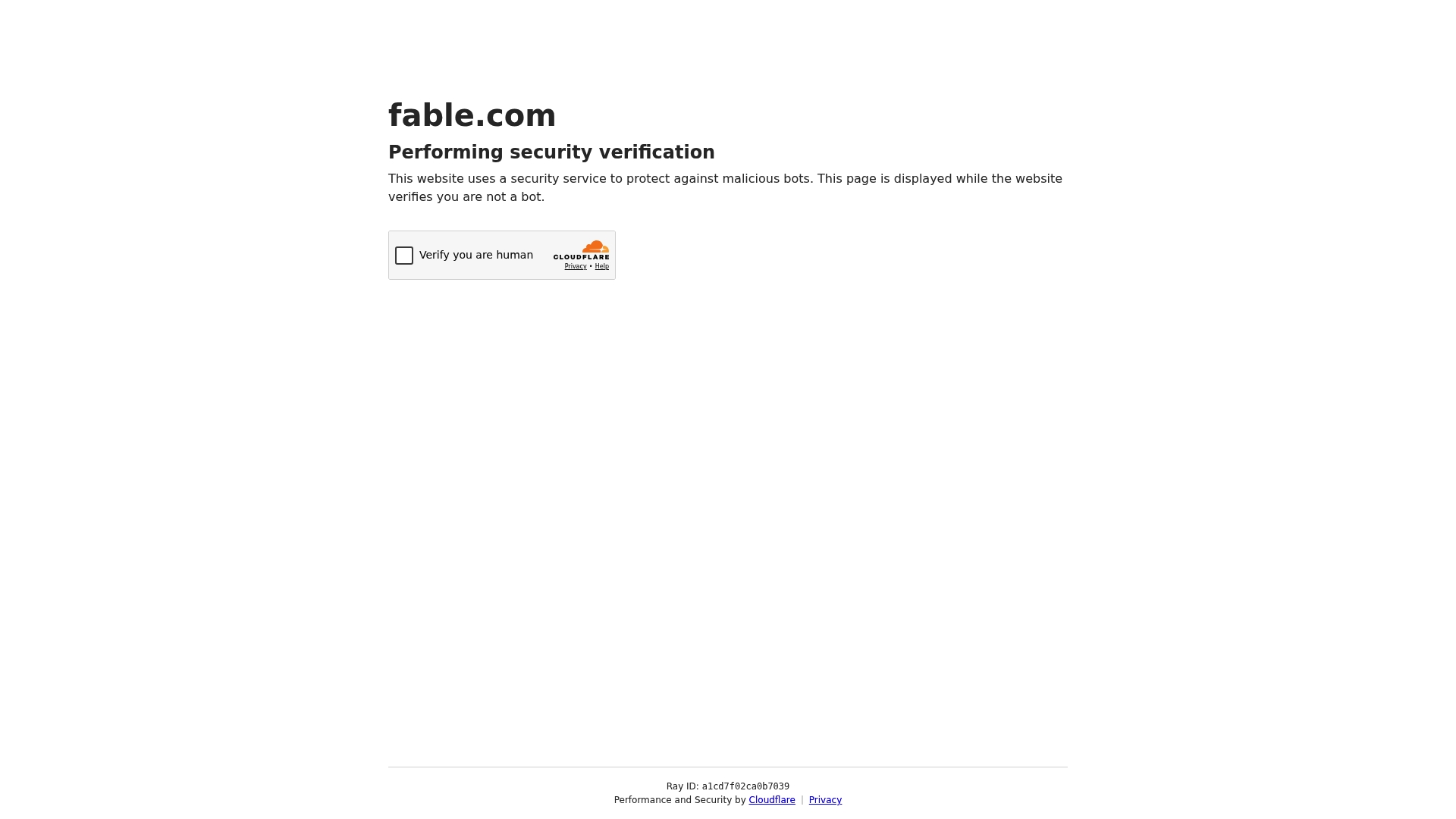 Fable sponsor landing page advertised on The Wilderness