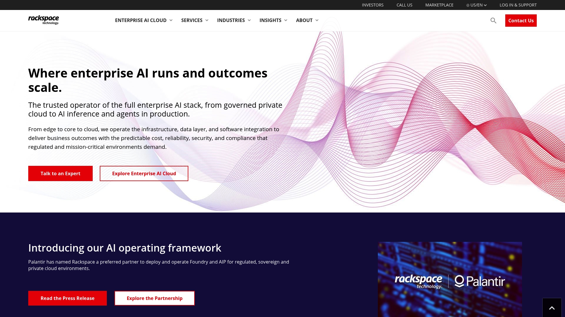 Rackspace Technology sponsor landing page advertised on The AI Breakdown: Daily Artificial Intelligence News and Discussions