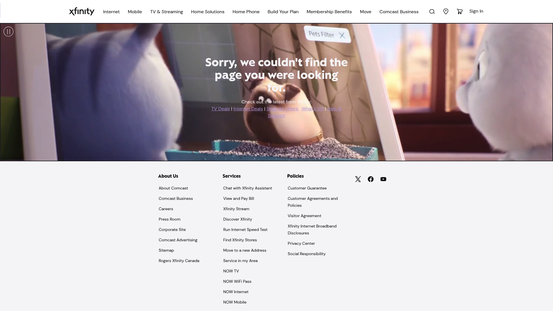 Xfinity sponsor landing page advertised on How Did This Get Made?