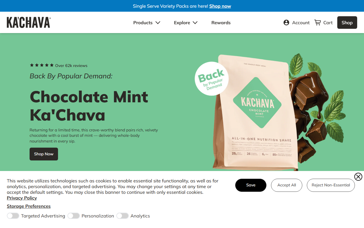 Kachava sponsor landing page advertised on Nobody Should Believe Me