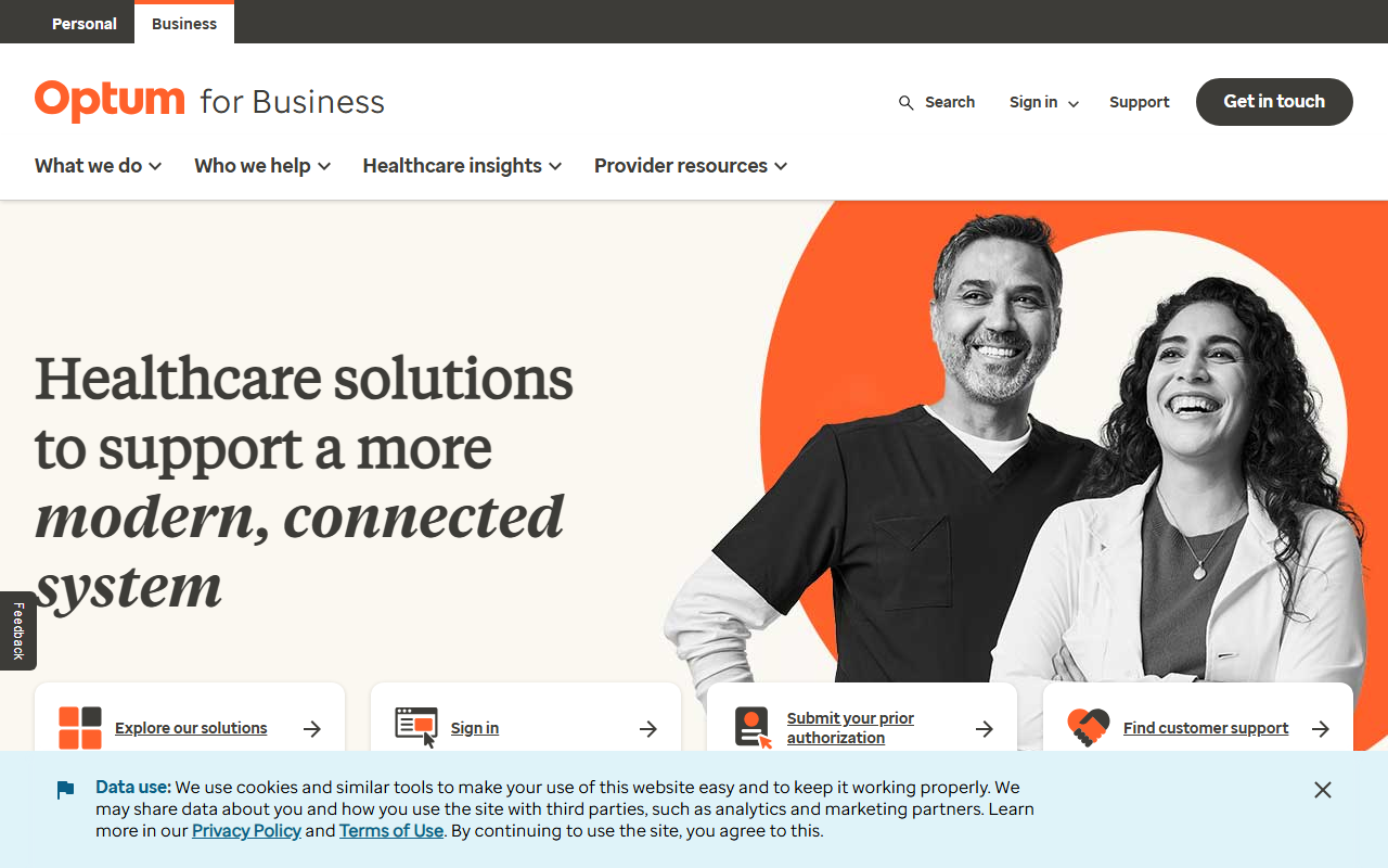 Optum sponsor landing page advertised on Odd Lots