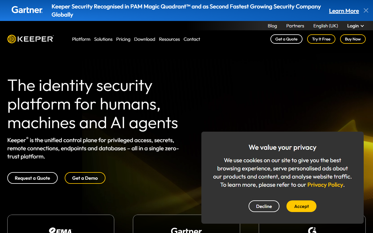 Keeper Security sponsor landing page advertised on TechStuff