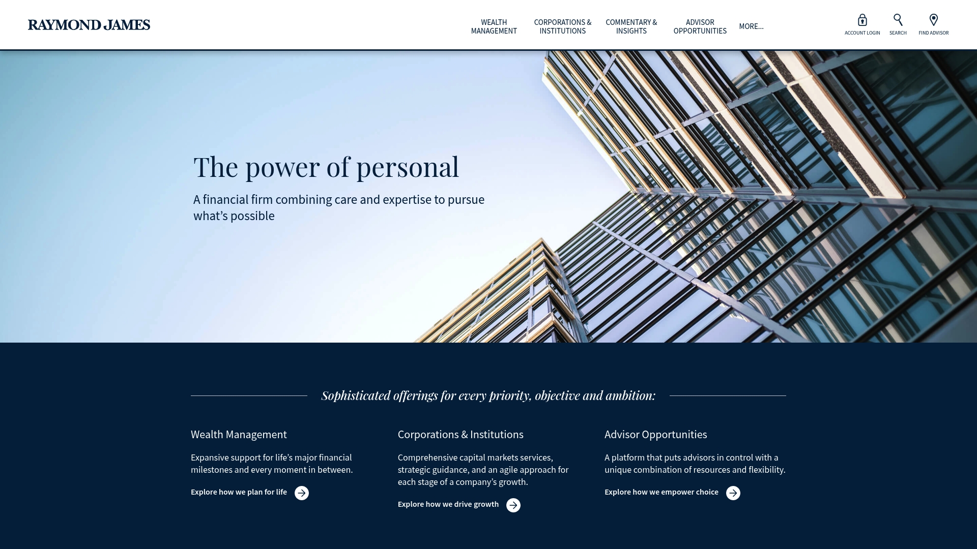 Raymond James sponsor landing page advertised on Marketplace All-in-One
