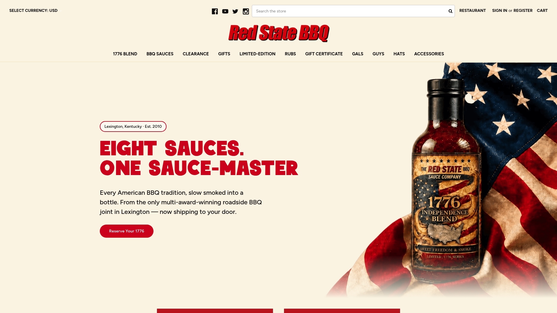 Red State Barbecue sponsor landing page advertised on KSR