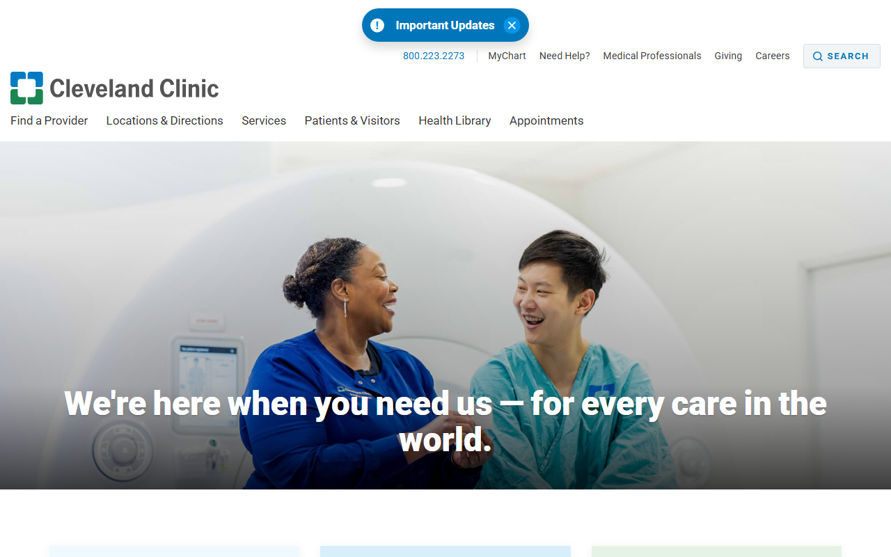 Cleveland Clinic sponsor landing page advertised on How I Built This with Guy Raz