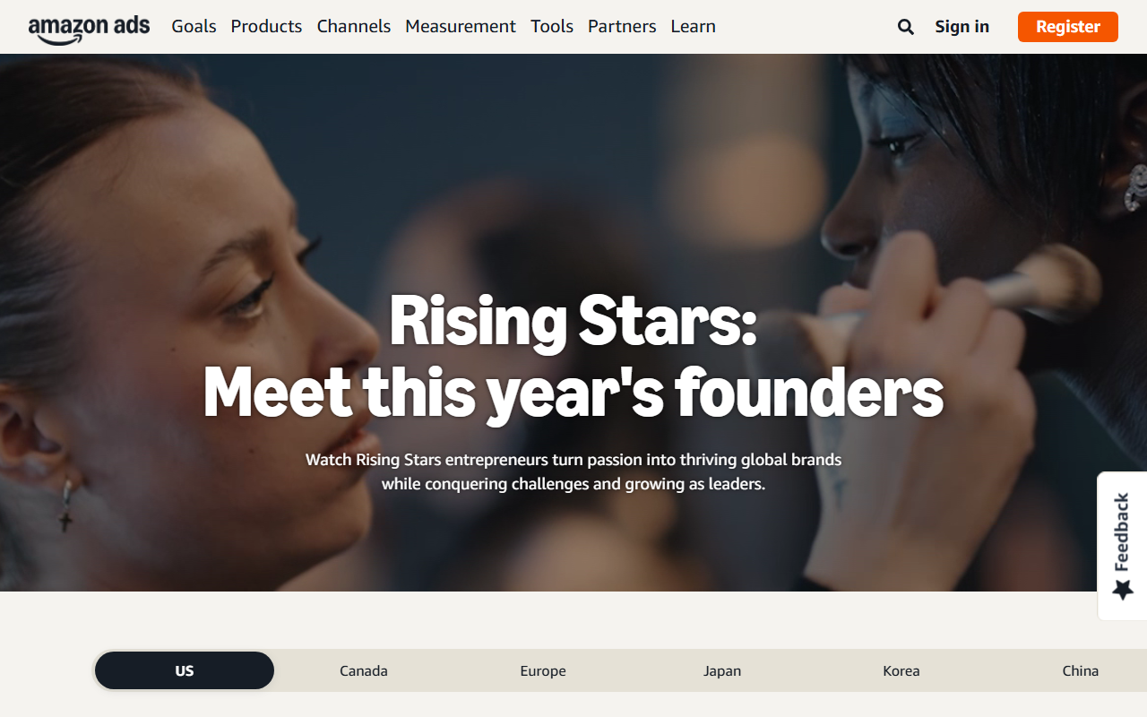 Amazon Ads sponsor landing page advertised on Morning Brew Daily