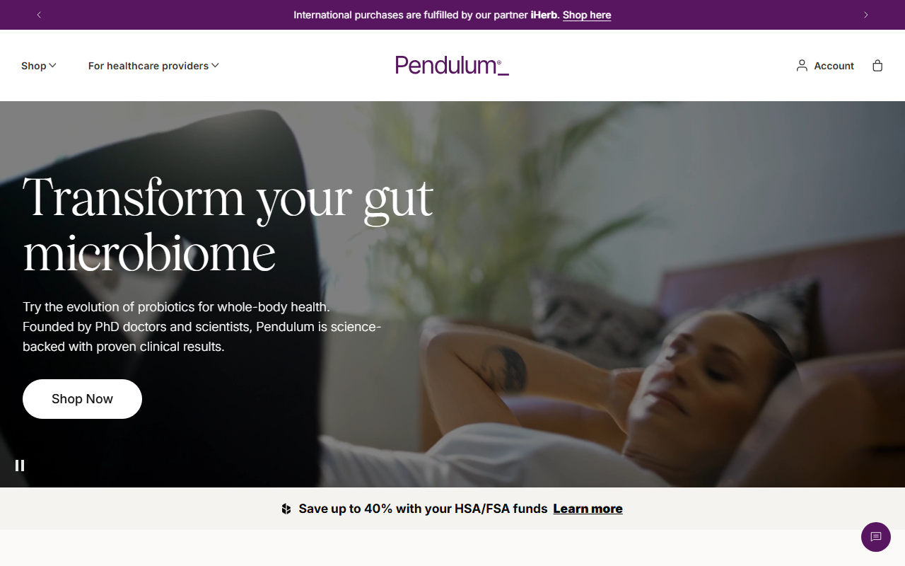 Pendulum sponsor landing page advertised on The President's Daily Brief