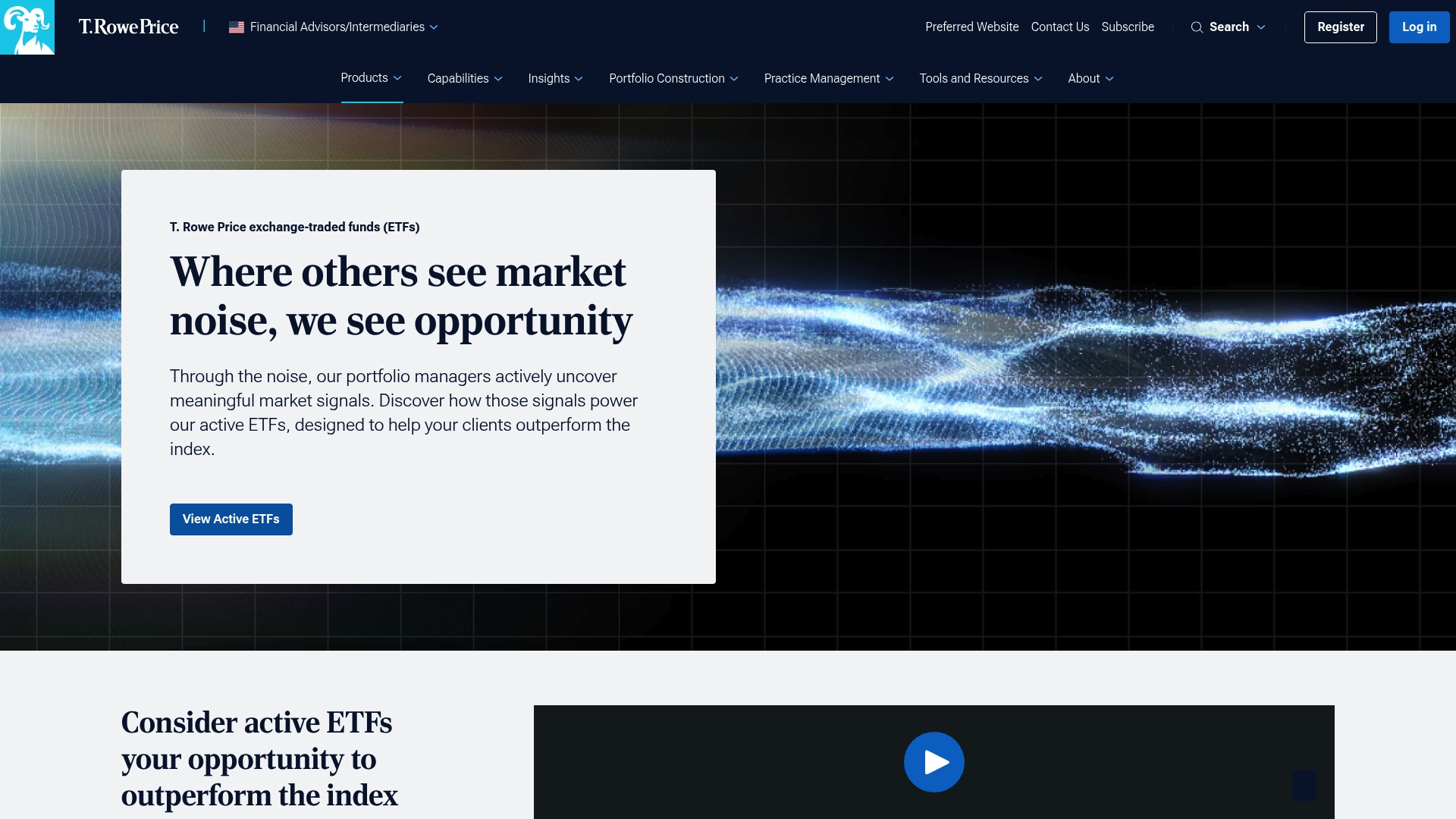 T. Rowe Price sponsor landing page advertised on Jill on Money with Jill Schlesinger