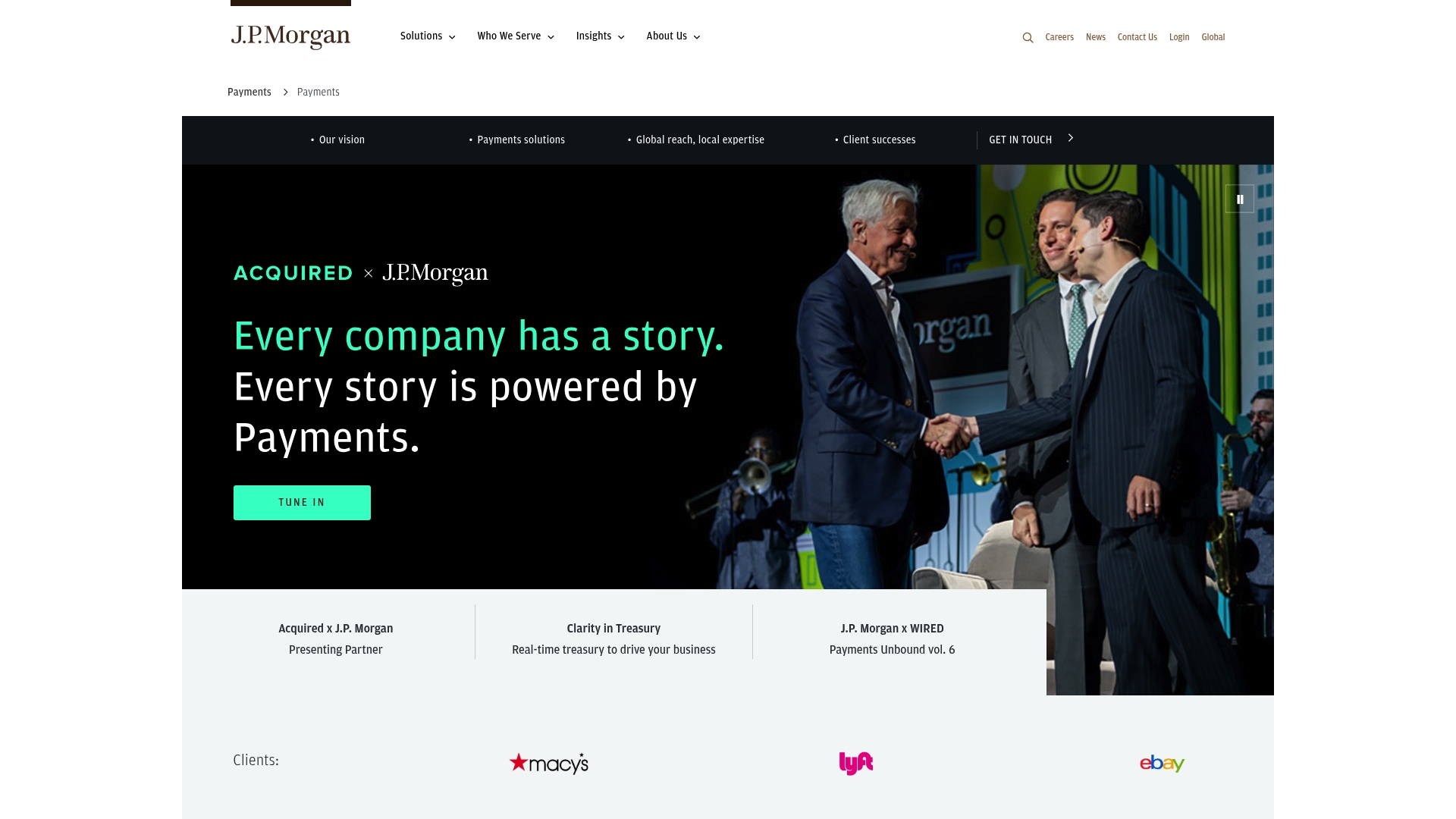 JP Morgan sponsor landing page advertised on Better Offline