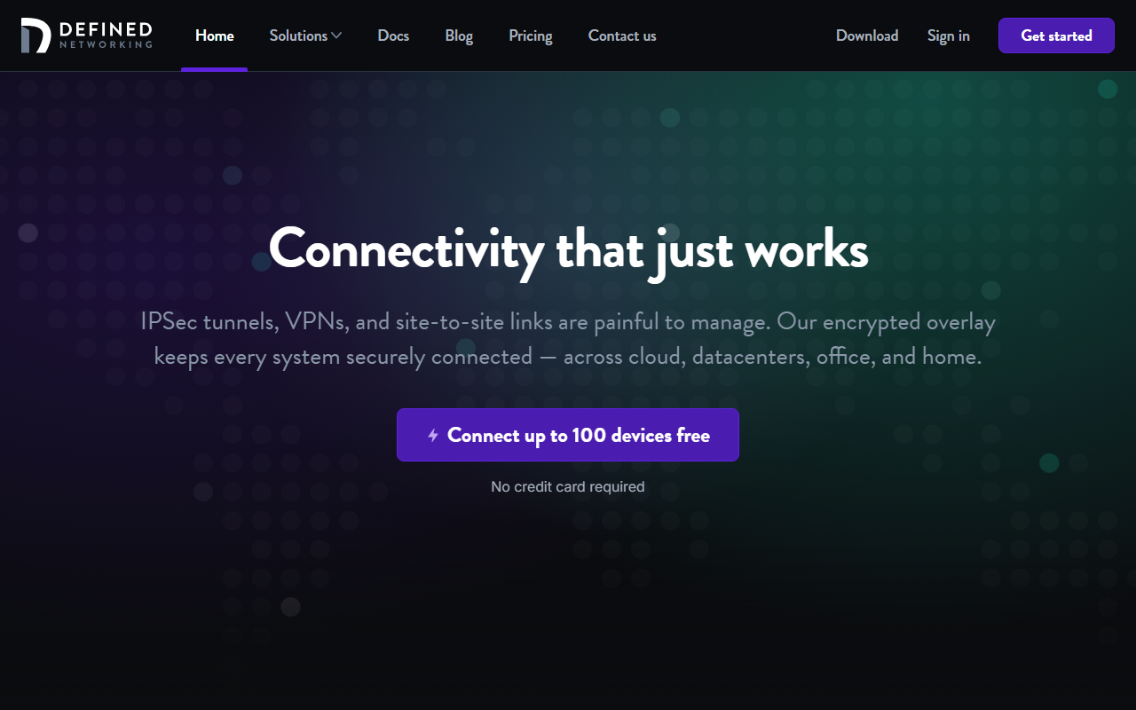 Defined Networking sponsor landing page advertised on LINUX Unplugged