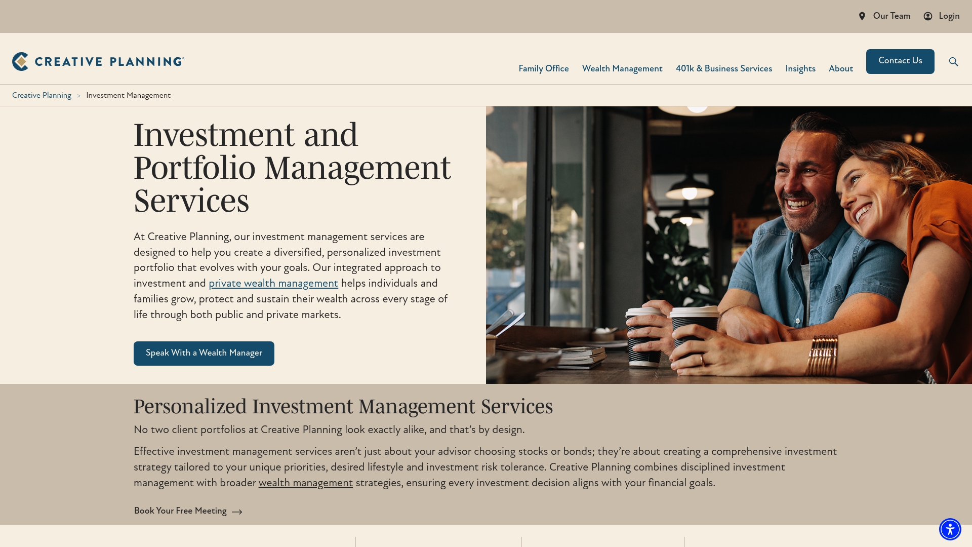 Creative Planning sponsor landing page advertised on Economist Podcasts