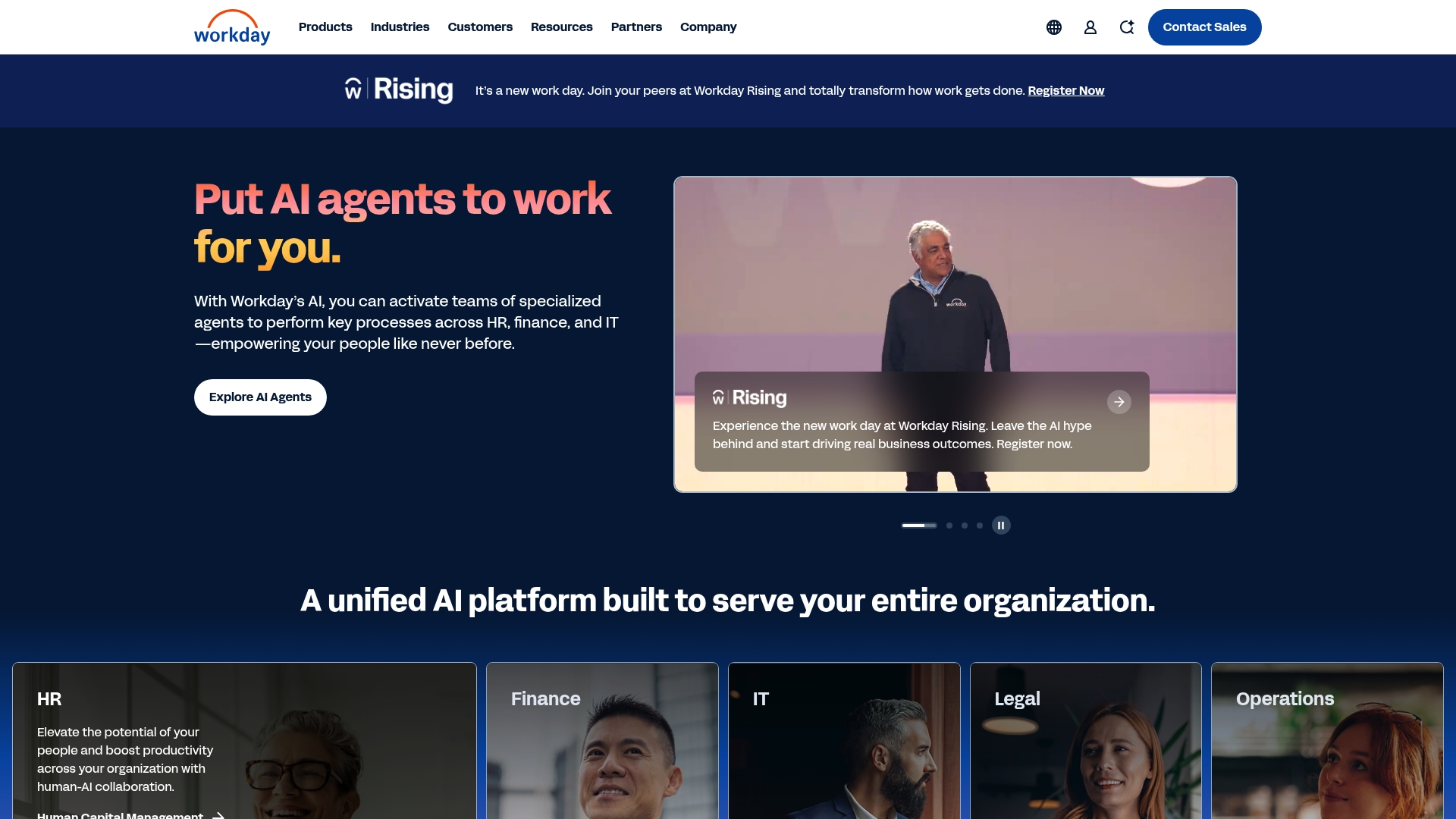 Workday sponsor landing page advertised on Short Wave