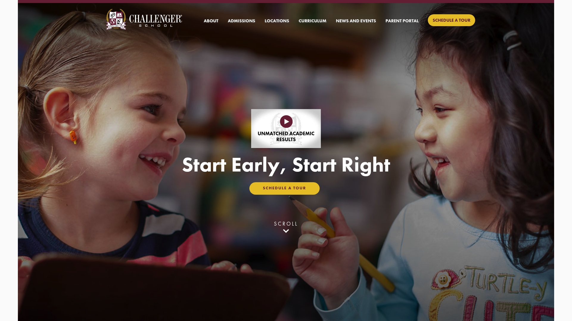Challenger School sponsor landing page advertised on All Ears English Podcast