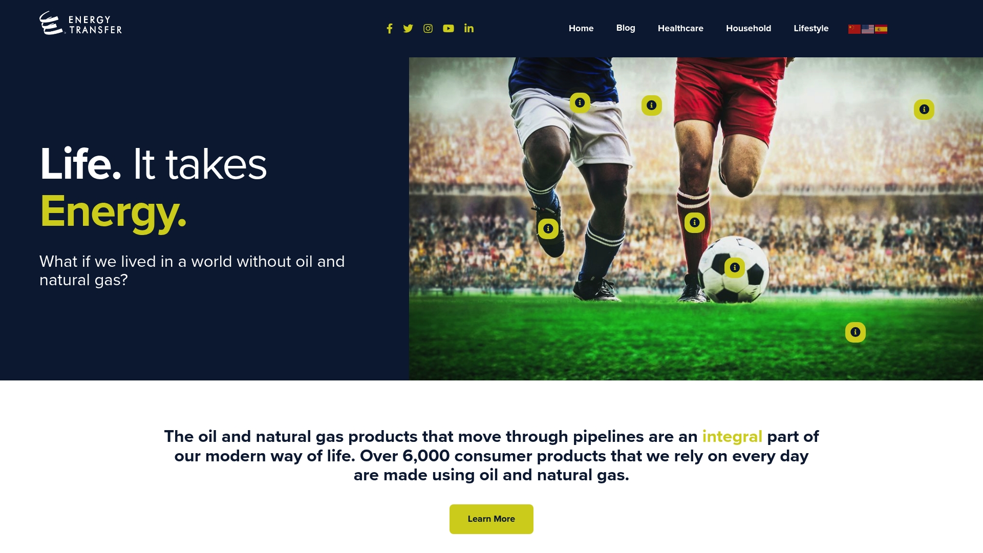 Energy Transfer sponsor landing page advertised on First Take