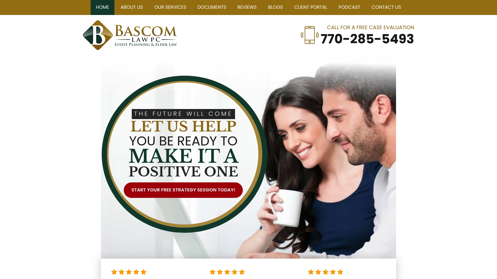 Bascom Law sponsor landing page advertised on Legacy Blueprint: Plan It Forward