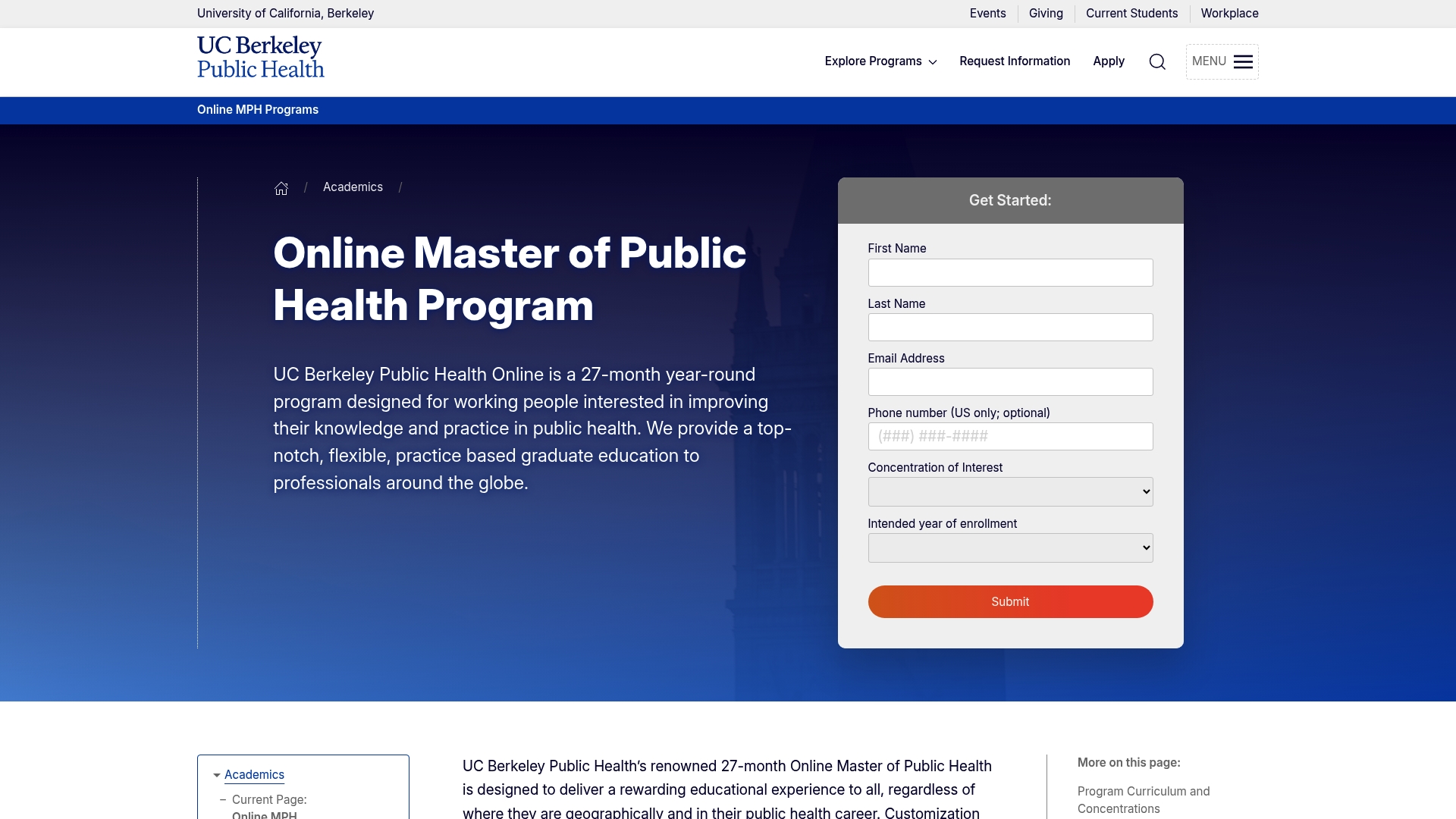 UC Berkeley sponsor landing page advertised on Life Kit