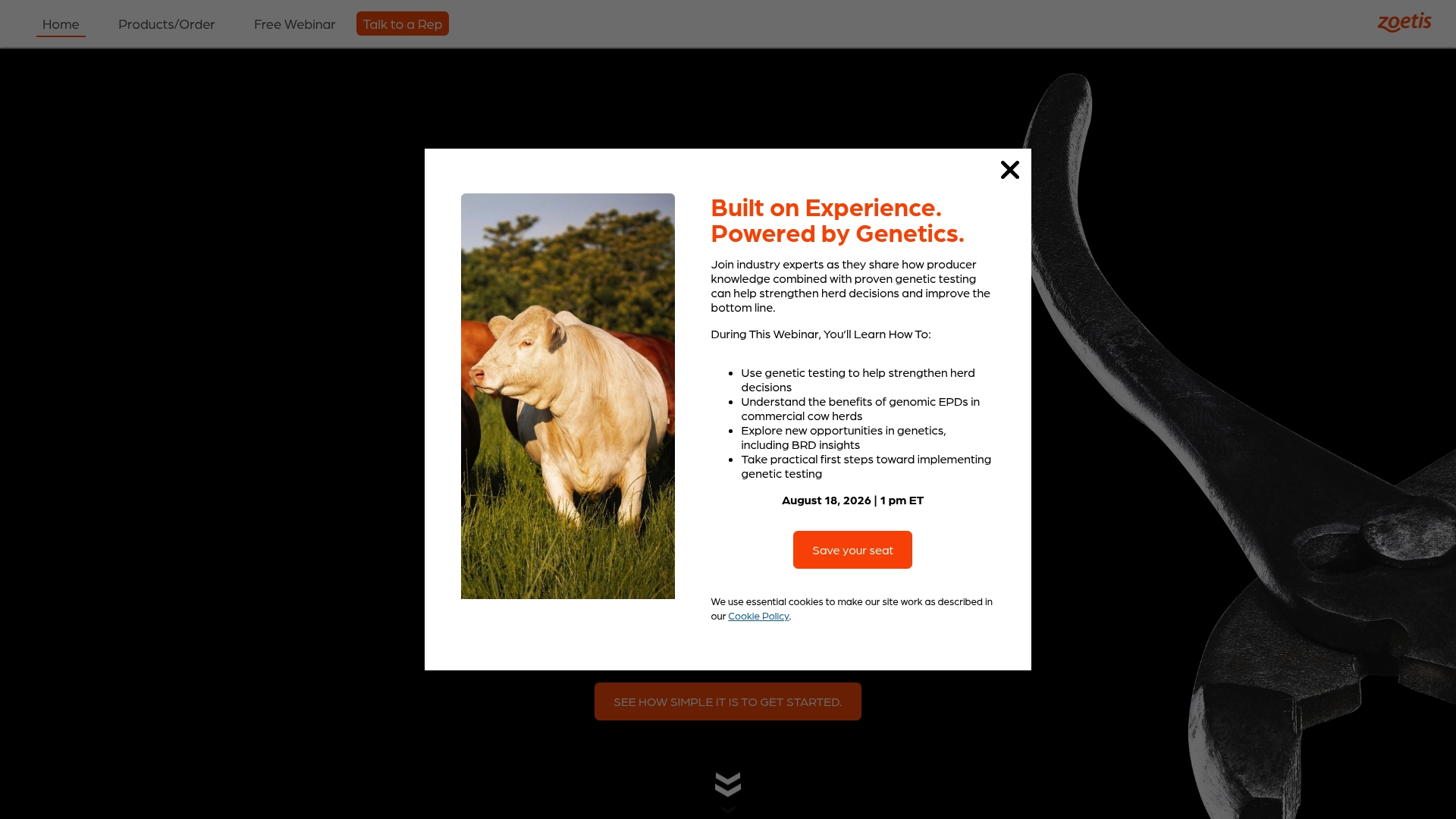 Zoetis sponsor landing page advertised on Front Burner