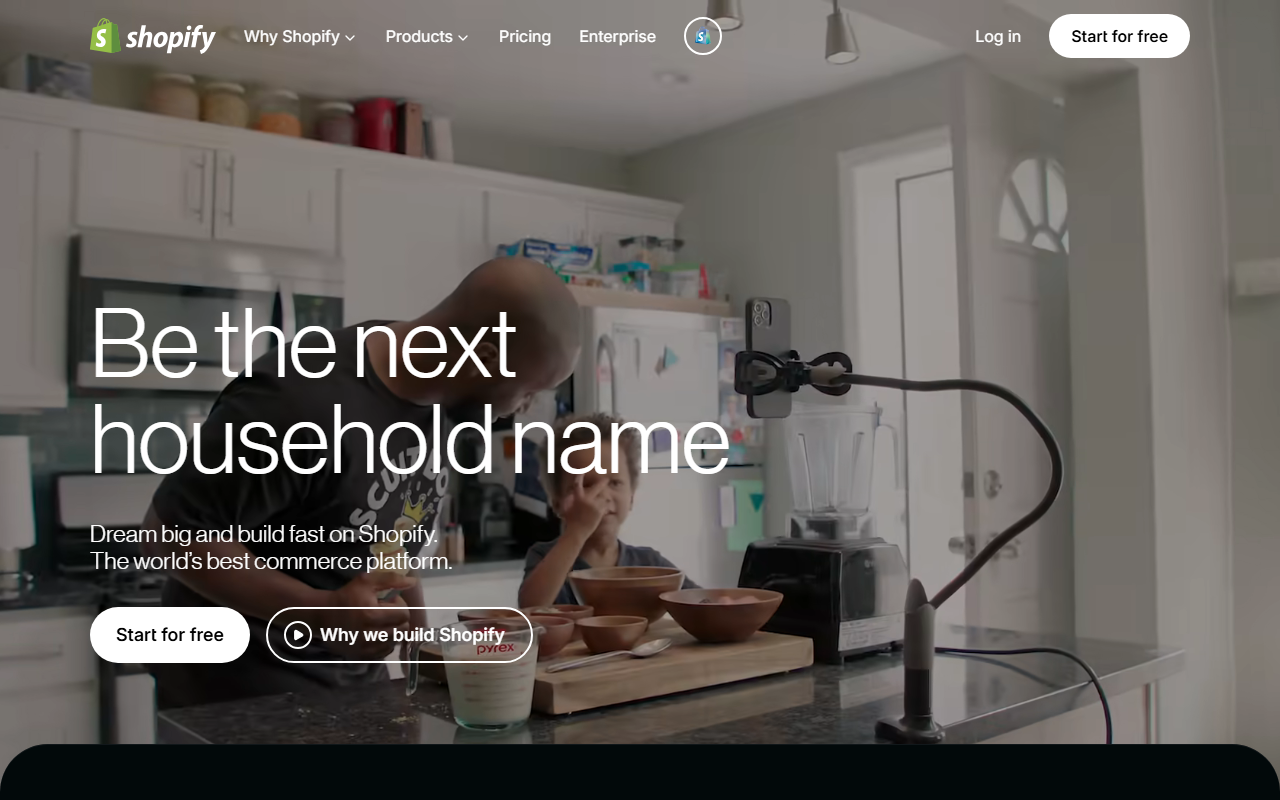 Shopify sponsor landing page advertised on 9to5Mac Happy Hour