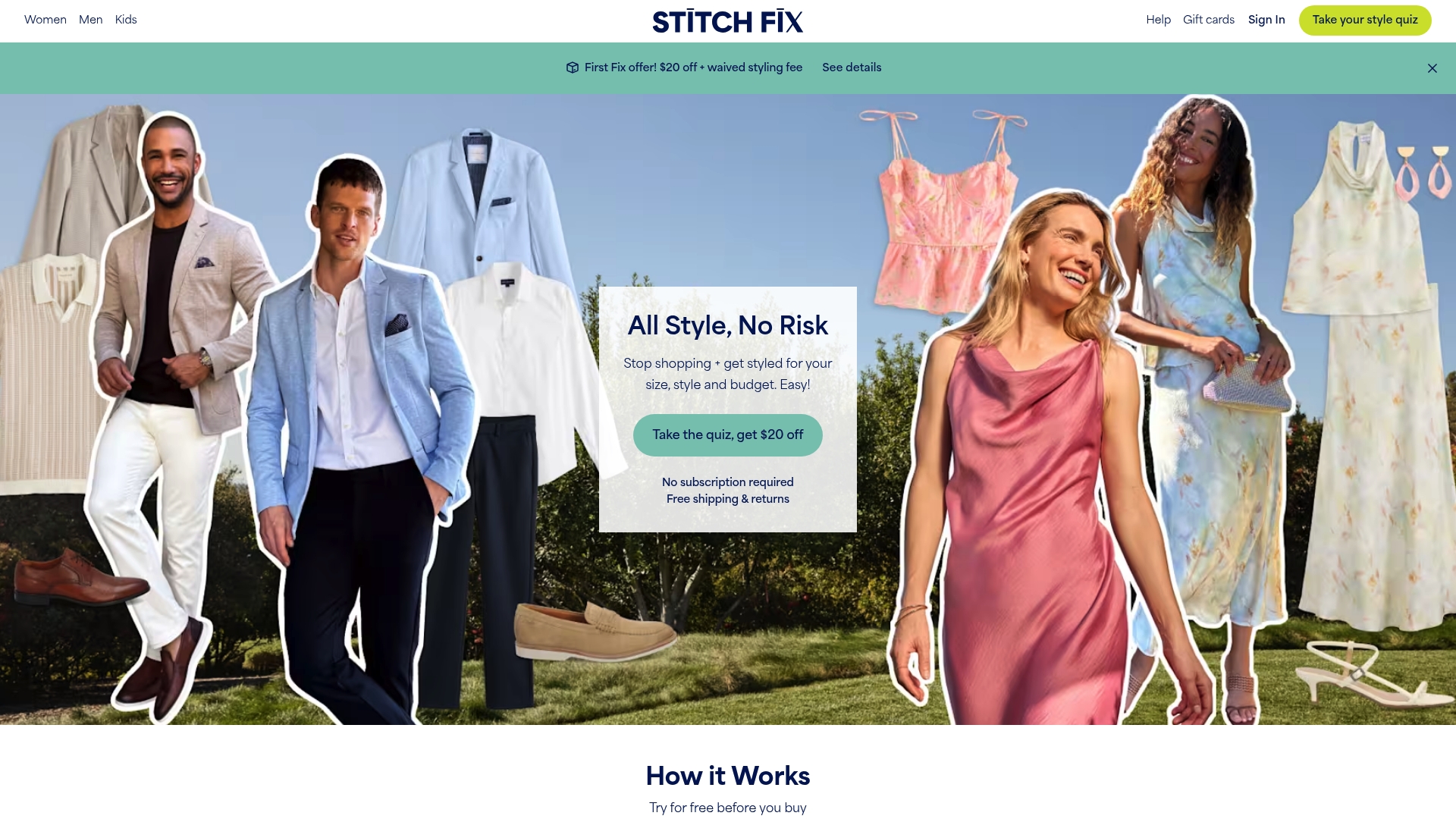 Stitch Fix sponsor landing page advertised on All Ears English Podcast