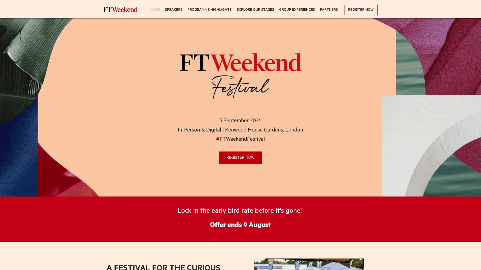Financial Times sponsor landing page advertised on FT News Briefing