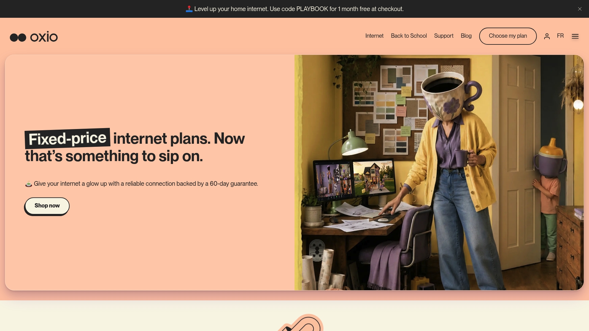 Oxio sponsor landing page advertised on CANADALAND