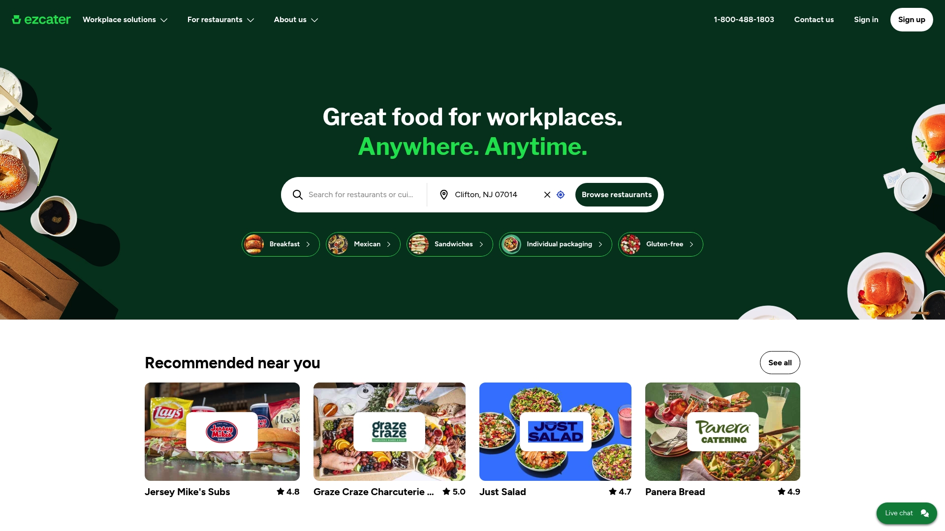 Easycater sponsor landing page advertised on RedHanded