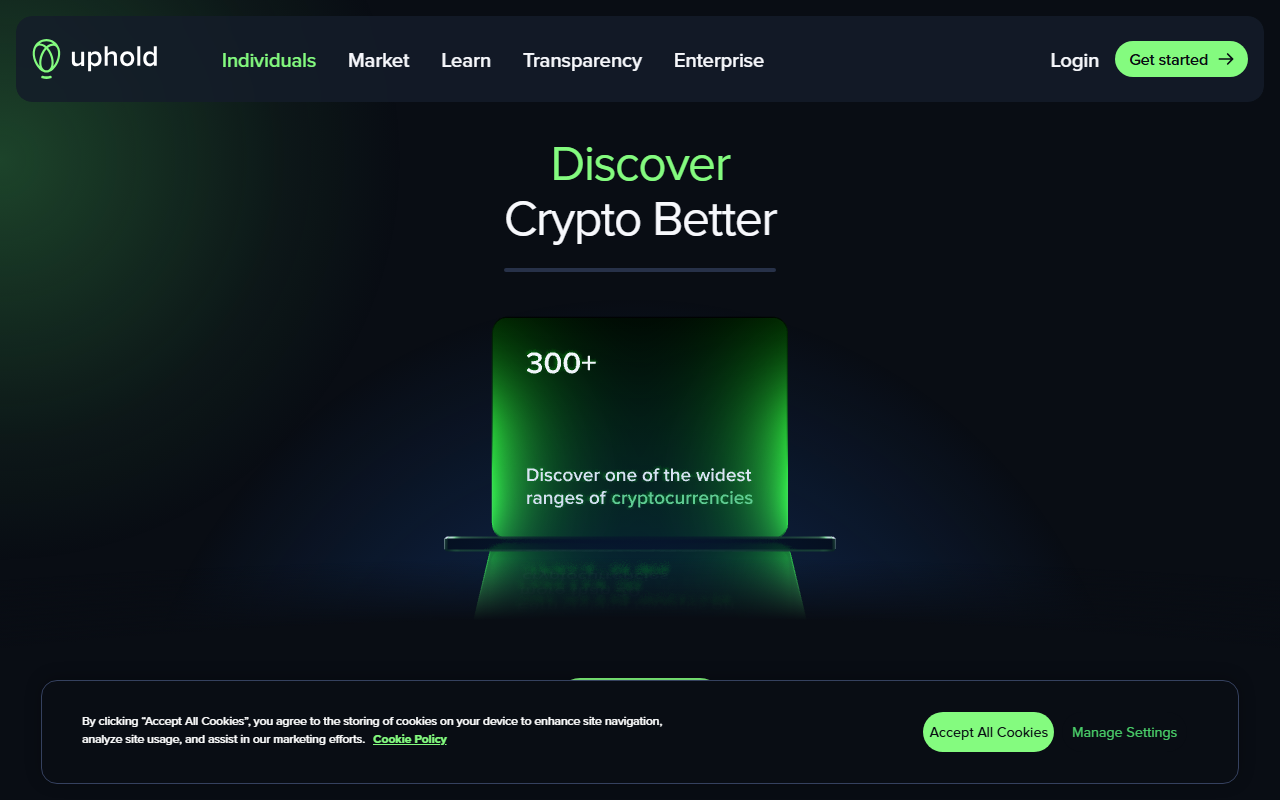 Uphold sponsor landing page advertised on The Pomp Podcast