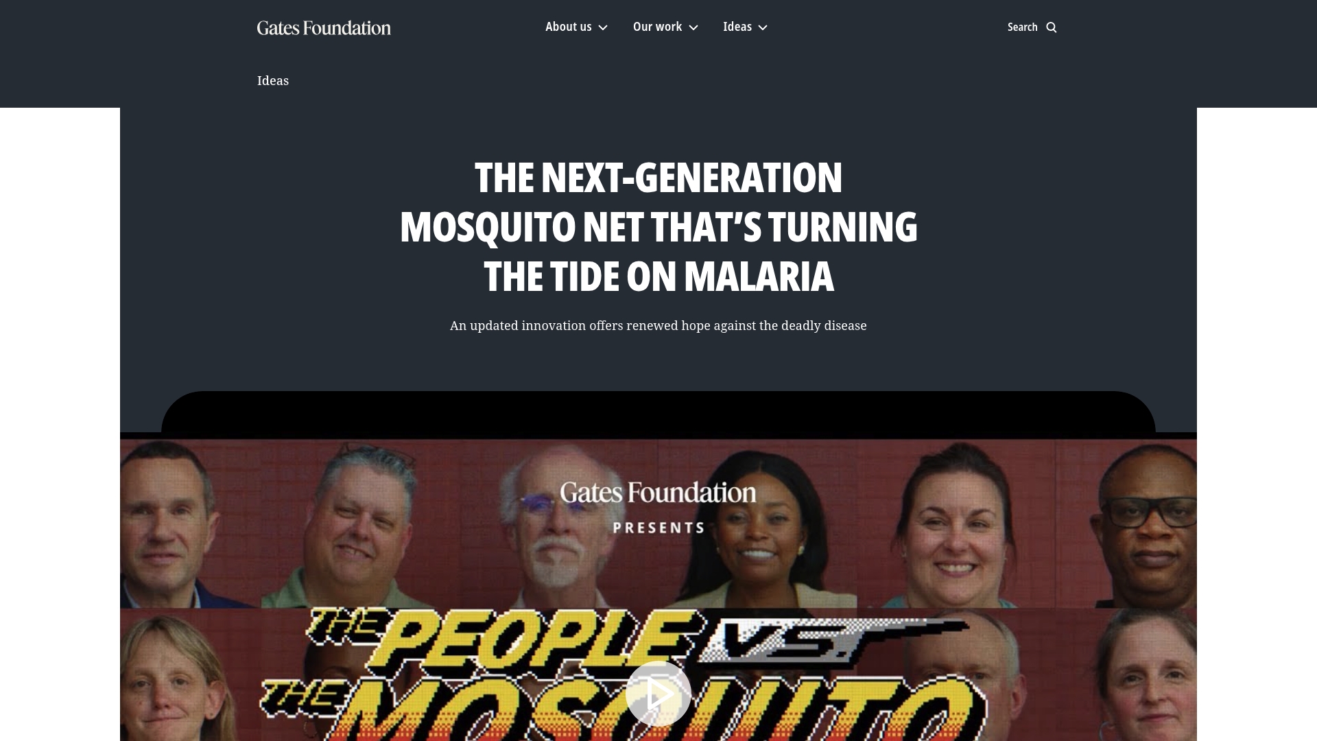 Gates Foundation sponsor landing page advertised on History Extra podcast