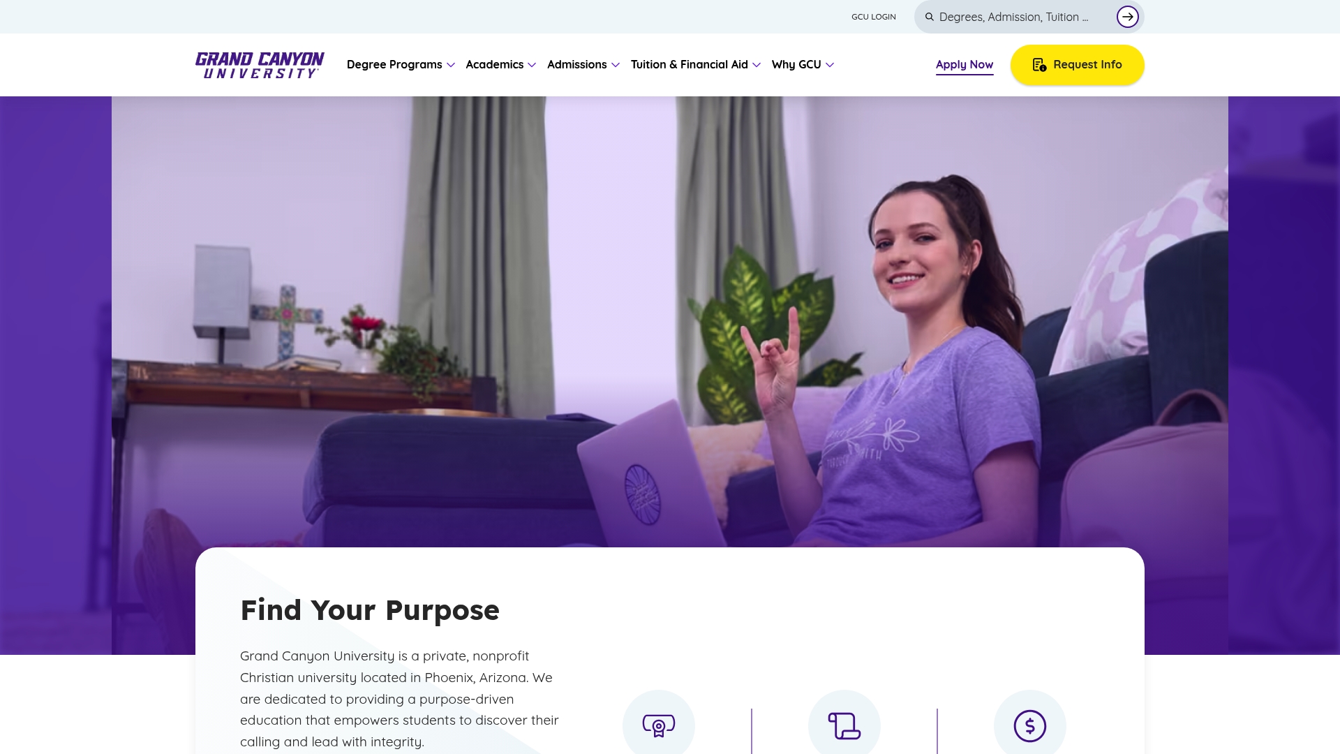 Grand Canyon University sponsor landing page advertised on The Candace Cameron Bure Podcast