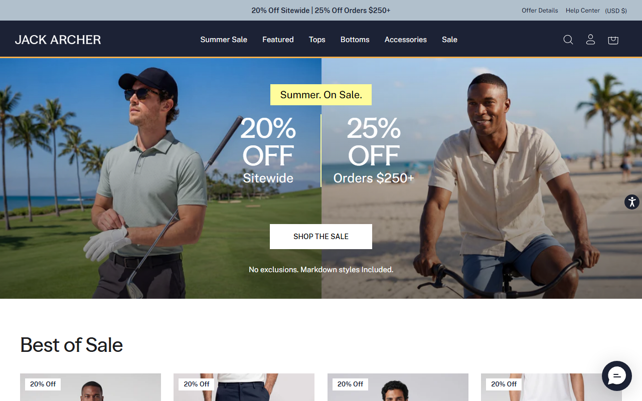 Jack Archer sponsor landing page advertised on Tosh Show