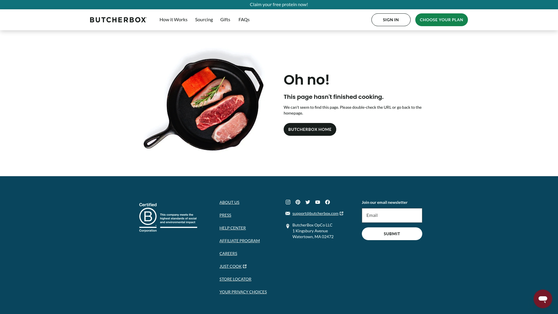 ButcherBox sponsor landing page advertised on Two Judgey Girls